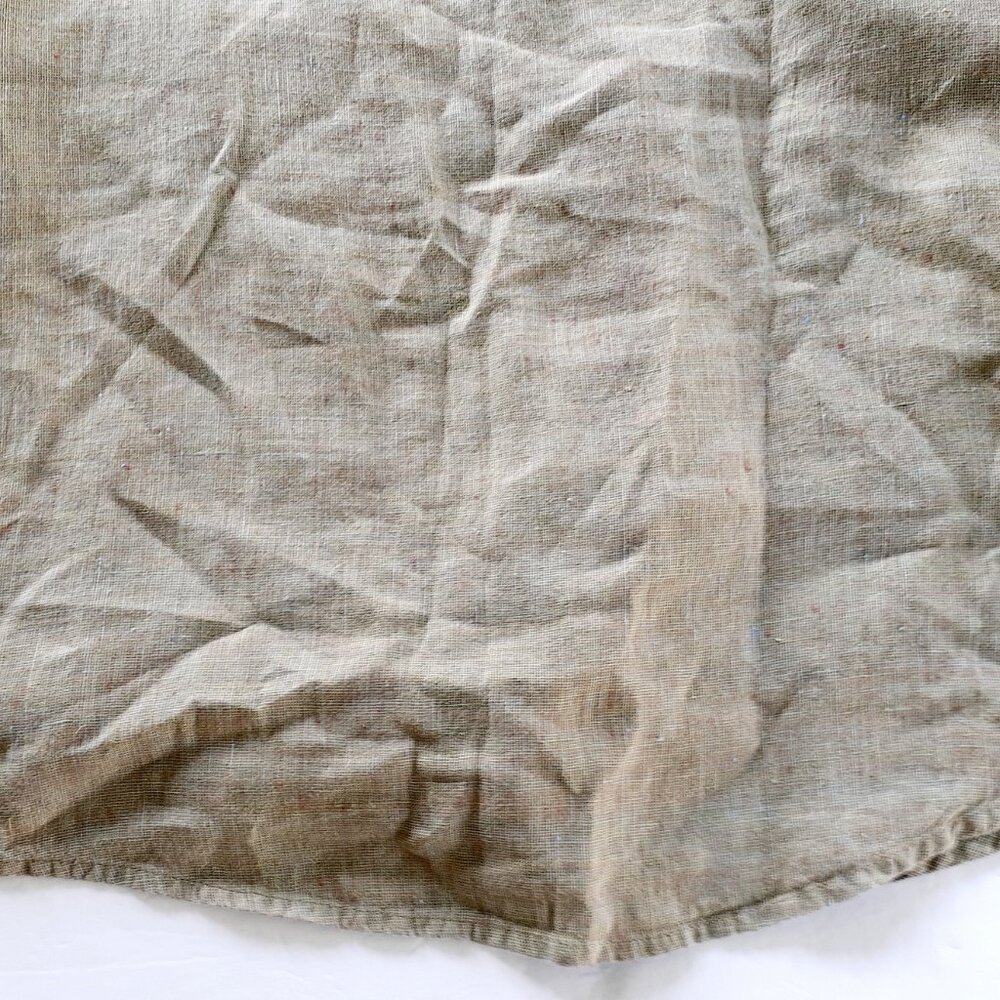 FLAX Womens Linen Shirt Green Tan Lagenlook Small - Picture 13 of 13